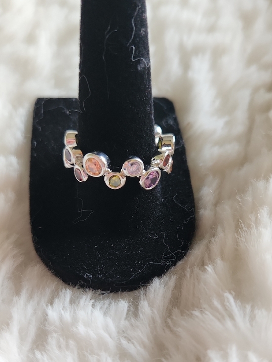 Jewelry - Brand New Silver Multi-Color Gemstone Ring Women's Size 8
